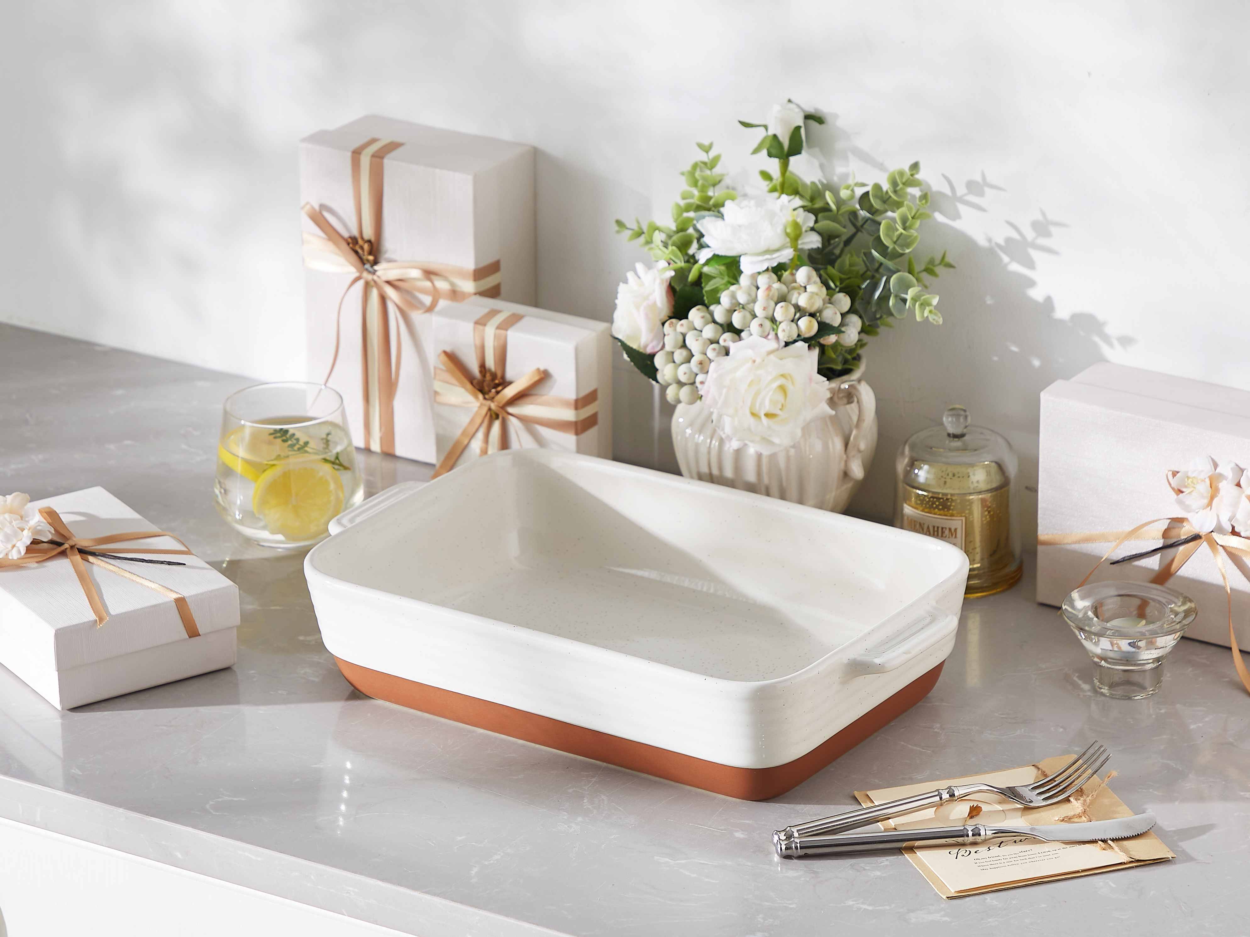 Amazon.com: MALACASA Baking Dish 4.8 Qt Ceramic Casserole